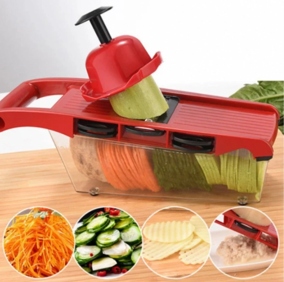 Овочерізка - мультислайсер Mandoline Slicer 6 in 1 · Тертка – шатківниця для овочів та фруктів з контейнером | Зображення 3