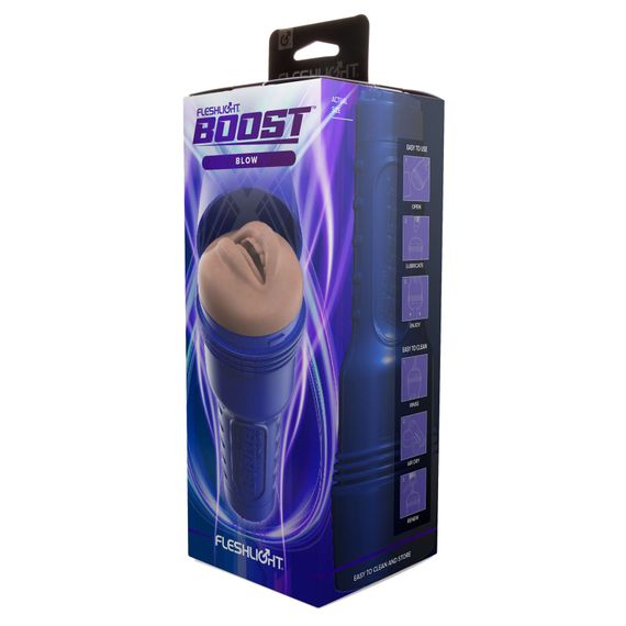 Мастурбатор-ротик Fleshlight Boost Blow Light Medium Flesh, плаваючі кільця Turbo Tech | Зображення 4
