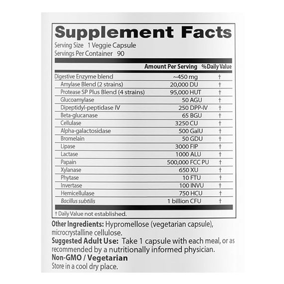 Пищеварительные ферменты Doctor's Best Digestive Enzymes 90 Veg Caps DRB-00047 | Зображення 1