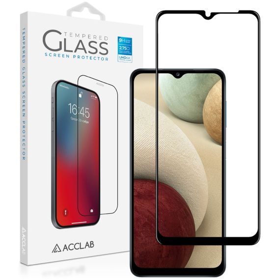 Скло захисне ACCLAB Full Glue Samsung A12 Black (1283126509599)