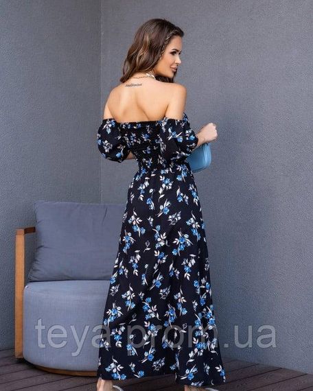 Плаття для жінок колір чорний/блакитний розмір S FI_008357 | Зображення 2