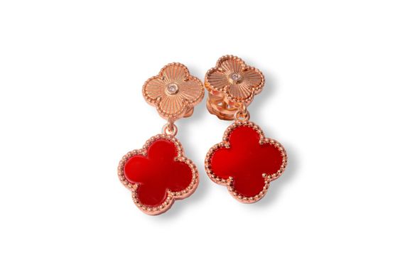 Серьги из красного золота с сердоликом S-0352 | Зображення 3