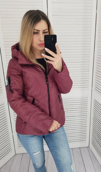 Жіноча демісезонна куртка, арт. 1008, бордо | Зображення 4