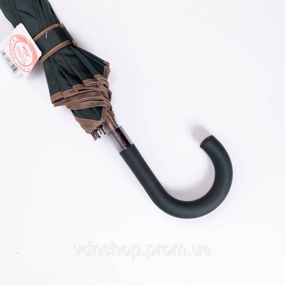 Класична парасолька-тростина з чохлом напівавтомат з поліестеру міцна надійна 12 спиць діаметр 120 см Зелений HP-23-16GR | Зображення 4