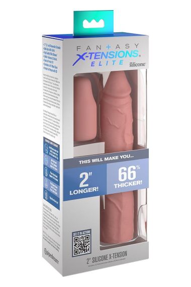 Насадка на пеніс Pipedream Fantasy X-tensions Elite бежева, 20.5 см Sex Aura | Зображення 3