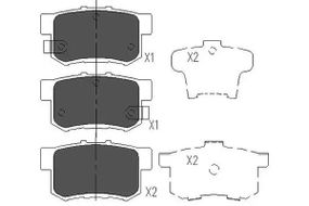 Колодки задні гальмівні Accord/Civic/CR-V/FR-V 90-, KAVO PARTS (KBP2009)