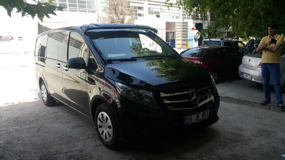 Козырек на лобовое стекло (черный глянец, 5мм) для Mercedes Vito / V W447 2014-2024 гг | Зображення 3