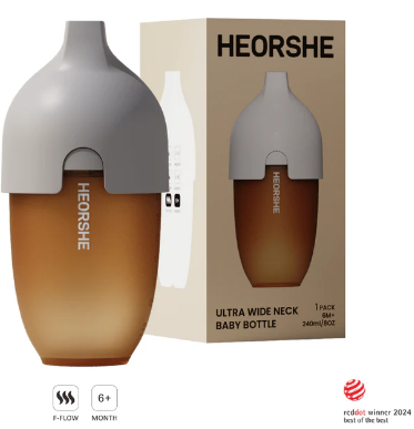 Пляшечка для годування HEORSHE 240 мл Сіра