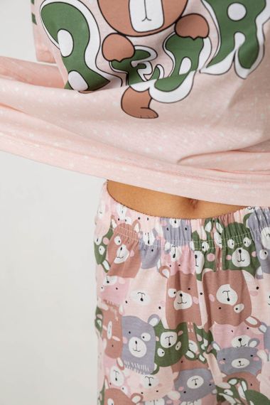 Пижама женские с принтом  -уценка, цвет персиковый, 243R15412-U | Зображення 5