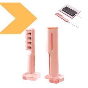 Расческа для волос прямая с USB-интерфейсом, HAIR COMB 297, розовий (42977-HAIR COMB_191)