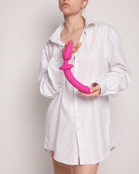 Анальная пробка с дилдо Strap-On-Me SWITCH PLUG-IN SEMI-REALISTIC DILDO FUCHSIA - L (мятая упаковка) sexstyle | Зображення 6