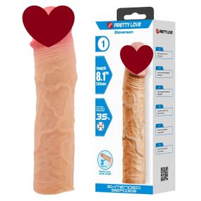 Насадка на член, що подовжує +7.6 см Pretty Love Stevenson реалістична, тілесна, 20.5 х 4.4 см sexstyle