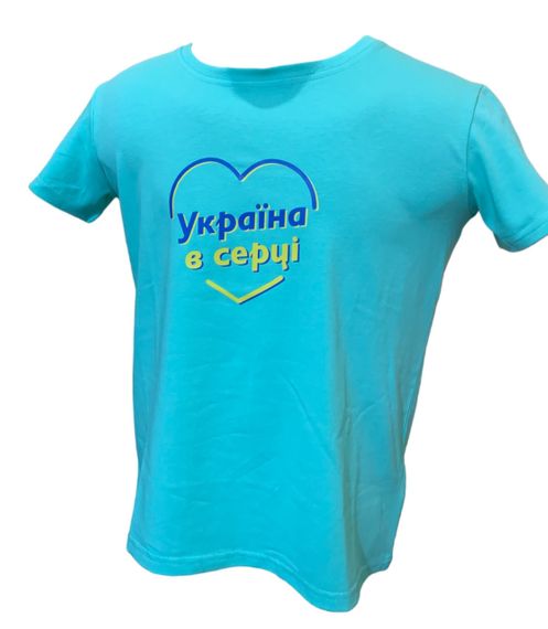 Футболка 4Profi с принтом "Украiна В сердцi" Голубая размер XL