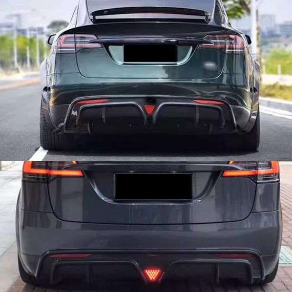 Диффузор заднего бампера Карбон (для Plaid 2022-2024) для Tesla Model X 2015- гг | Зображення 1
