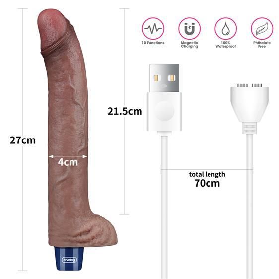 Вибратор - Real Softee Rechargeable Silicone Vibrating Dildo 11" Sex Aura | Зображення 2