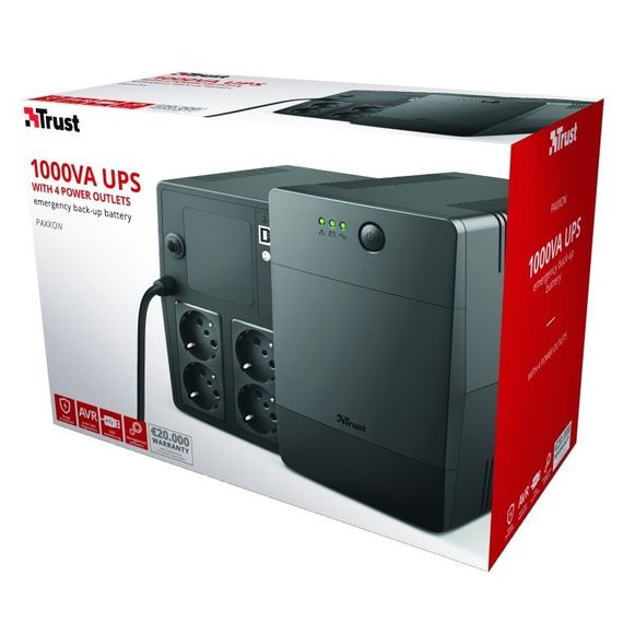 ДБЖ Trust Paxxon 1000VA UPS Black (23504_TRUST) (23504_TRUST) | Зображення 4
