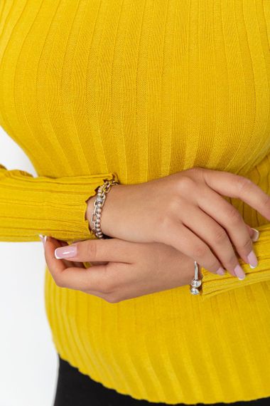 Гольф жіночий базовий, колір гірчичний, 204R040 | Зображення 4