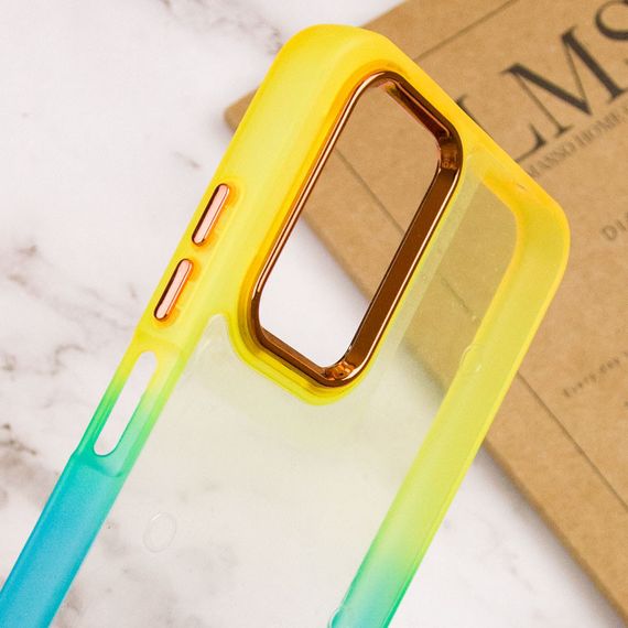 Чохол TPU+PC Fresh sip series для Realme C67 4G Бірюзовий / Помаранчевий | Зображення 3