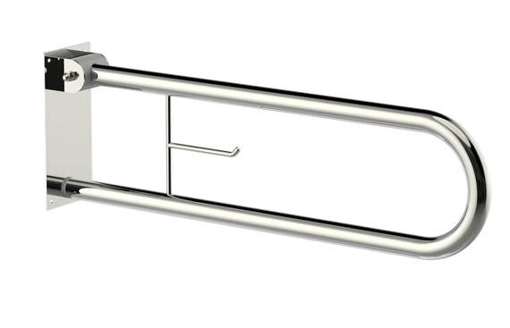Поручень відкидний настінний з тримачем туалетного паперу Maxiflow (4833.2311P.304.00)