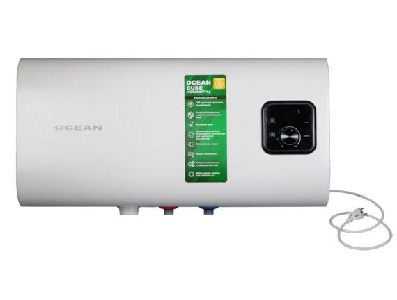 Водонагрівач Ocean UBE-HORIZONTAL 100 Л, 2,0 кВт, "мокрий" ТЕН, горизонтальний, прямокутний, білий (RZF100D-4 ET+WT) | Зображення 7