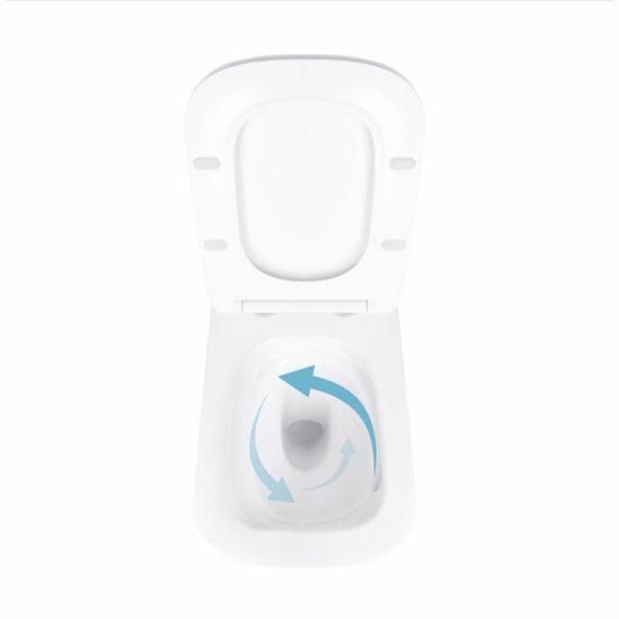 Унитаз подвесной Qtap Tern Ultra Quiet безободковый с сиденьем Soft-close WHITE QT17332303AW | Зображення 5