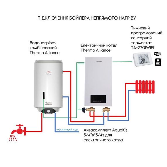 Водонагреватель электрический комбинированный Thermo Alliance вертикальный 80 л. т.ко. 0,24 кв.м правый, мокрый ТЭН 2,0 кВт (CWH | Зображення 7