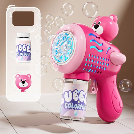 Пістолет з мильними бульбашками H058 Little Bear + bottle 50ml Pink | Зображення 1