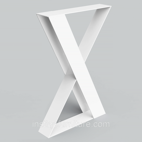 Комплект опор для столу з металу 500×108mm, H=730mm (Сталева пластина: 100x4,0mm) Білий | Зображення 1