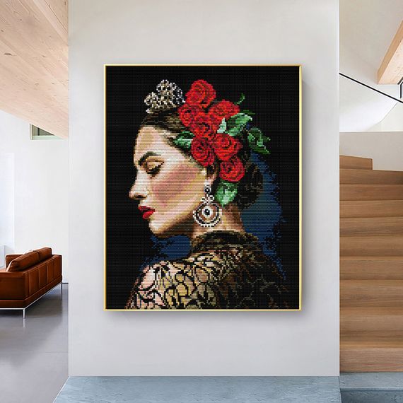 Набір для вишивання за нанесеною на канву схемою "Women in Full Dress". AIDA 14CT printed 30*36 см | Зображення 9