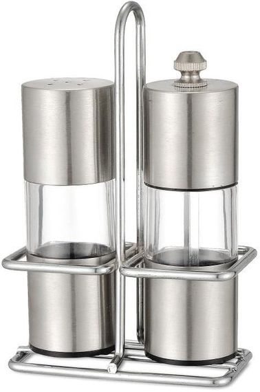 Набір для спецій Kamille Grinder Set перцемолка та сільничка на підставці 10х14.5см
