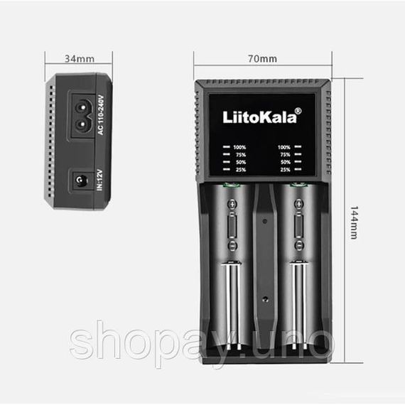 Універсальний зарядний пристрій LiitoKala Lii-PL2 EU на 2 канали NB-31 | Зображення 3