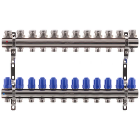 Коллекторный блок с термостатическими клапанами Koer KR.1100-12 1"x12 ways (KR2638)