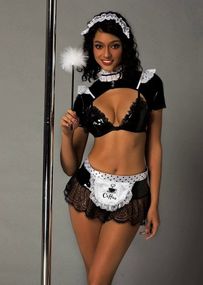 Эротический костюм горничной JSY Развратница Лана Черно-белый S/M