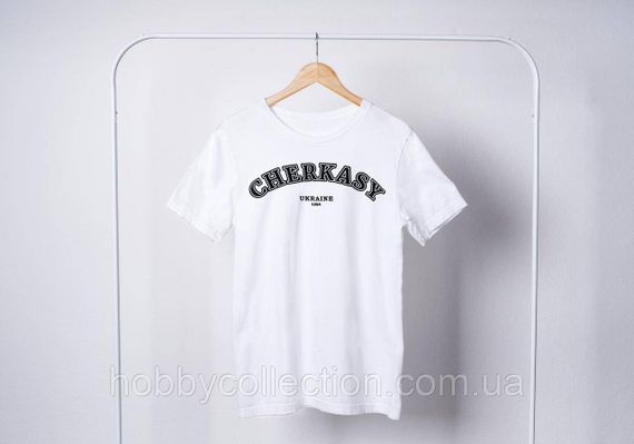 Футболка чоловіча із патріотичним принтом "CHERKASY Ukraine 1284" біла | Зображення 3