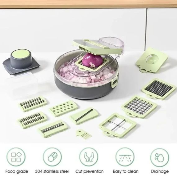 Овощерезка с контейнером Vegetable Cutter 9 в 1 | Зображення 4
