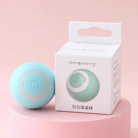 Интерактивная игрушка для котов и маленьких собак, смарт-мячик Petgravity с usb зарядкой голубой