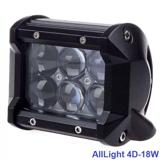 Светодиодная фара AllLight 4D 18W 6chip CREE дальний  9-30V | Зображення 1
