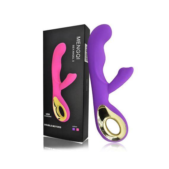 Многофункциональный вибратор фиолетового цвета (10 режимов, USB)