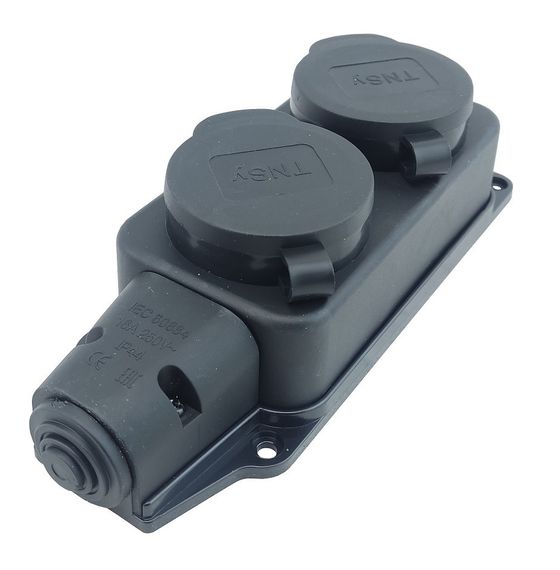 Розетка каучукова подвійна з заземленням і захисною кришкою RUBBER IP44 Ny95000076 | Зображення 4