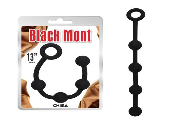 Анальные бусы Chisa Black Mont ”P” Storm Beads черные, S sexstyle