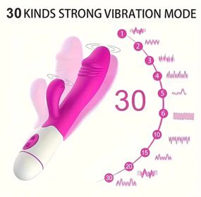 Багатофункціональний вібратор-кролик, стимулятор точки G і клітора, з проникненням і масажем. Рожевий