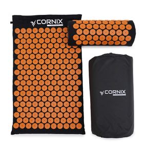 Килимок акупунктурний з валиком Cornix Classic Mat Аплікатор Кузнєцова XR-0111 Black/Orange
