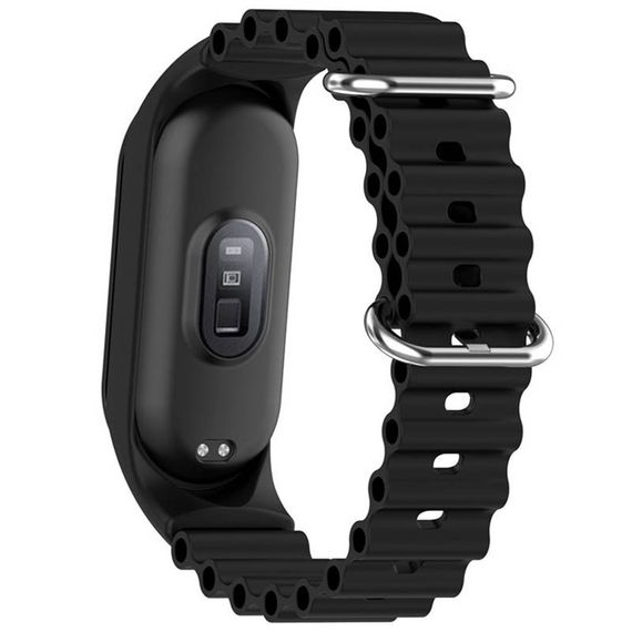 Ремінець Ocean Band для Xiaomi Mi Band 3/4/5/6/7 Чорний / Black | Зображення 2