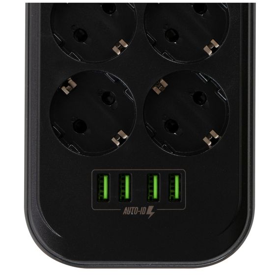 Мережевий фільтр живлення ColorWay CW-CHE64B, 6 розеток/4USB Black (CW-CHE64B) | Зображення 6
