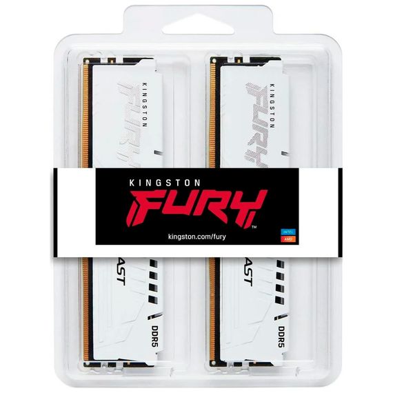 Модуль пам'яті для комп'ютера DDR5 32GB (2x16GB) 6800 MHz Beast White Kingston Fury (ex.HyperX) (KF568C34BWK2-32) | Зображення 4