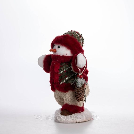 Новорічна фігурка Сніговик з шишкою 19×17×40 (см) CR-4-16 | Зображення 4