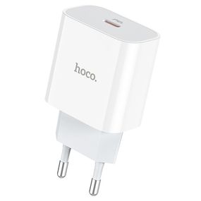 СЗУ 110-240V HOCO C76APlus, USB-C, PD20W, PPS, QC3.0, White