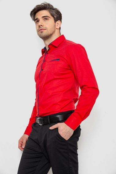 Рубашка мужская с длинным рукавом  -уценка, цвет красный, 214R7009-U | Зображення 2