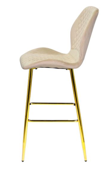 Барный стул Fox Bar 75 ML(GD) с золотыми металлическими ножками, мягкое сиденье велюр бежевый OR-851 | Зображення 1