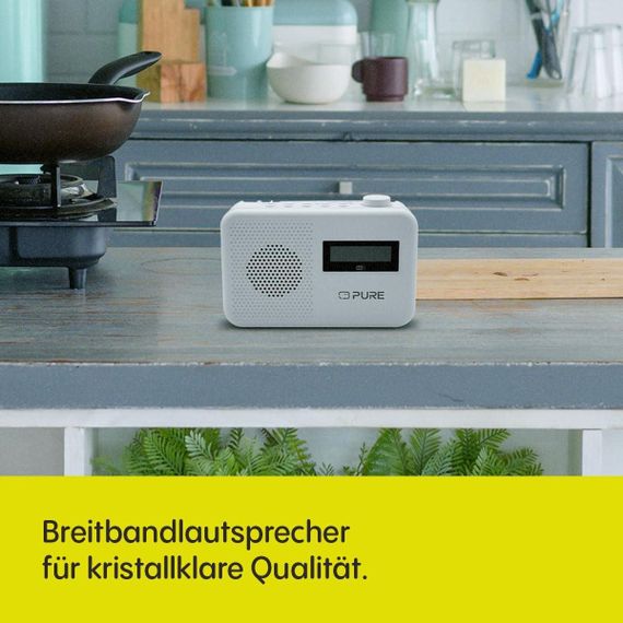 Портативное радио с Bluetooth 5.1, DAB+, FM, LCD-дисплеем памятью на 10 станций, радиоприемник белый Pure | Зображення 5